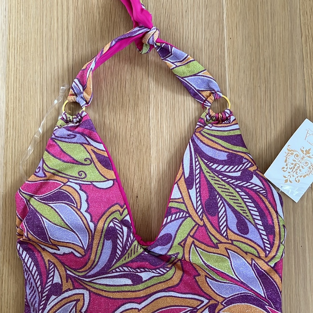 Nwt Becca Multi Psychedelica Shimmer Loop Halter … - image 6